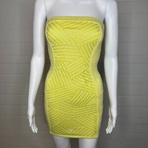 Arden B Yellow Sequin Bodycon Dress – XS